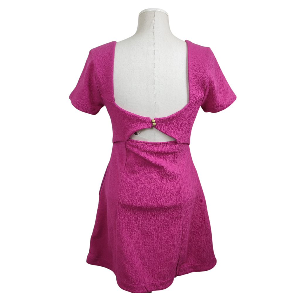 Anthropologie Maeve Dress Small Pink Twist Cutout Open Back Fit Flare $140 NWT - Picture 8 of 16
